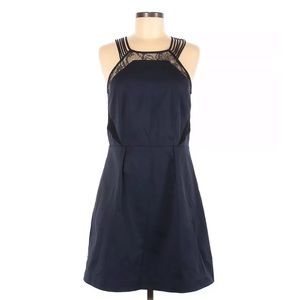 Reiss Blue Black Lace Sleeveless Cocktail Dress